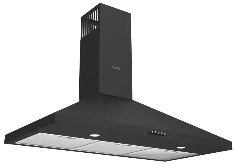 Ferre Ph900-Pbl 90Cm Gloss Black Pyramid Chimney Hood – 500 M³/H Airflow 1