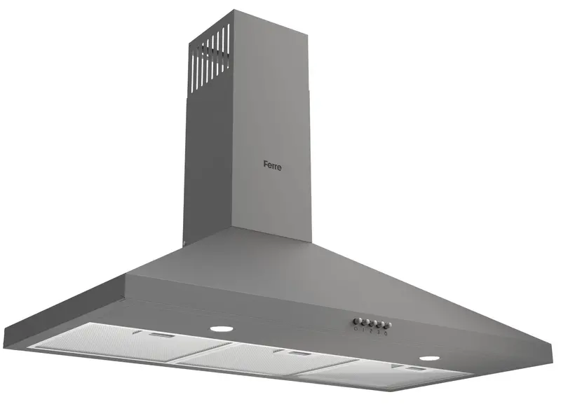 Ferre Ph900-Pgr 90Cm Anthracite Grey Pyramid Chimney Hood – 500 M³/H Extraction 1