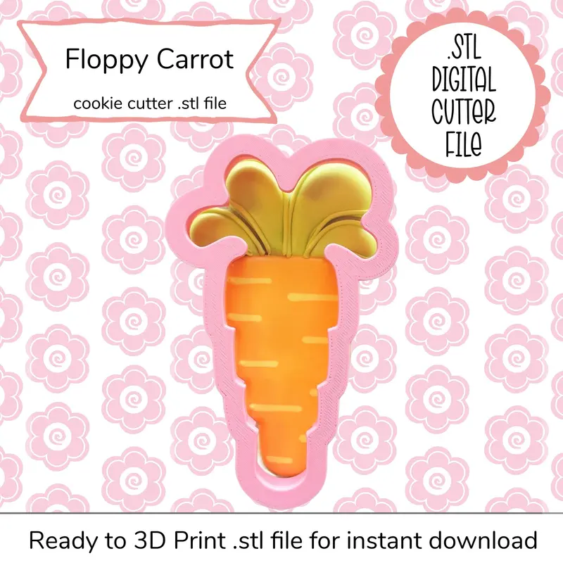 Floppy Carrot Cookie Cutter – Digital Stl File 1