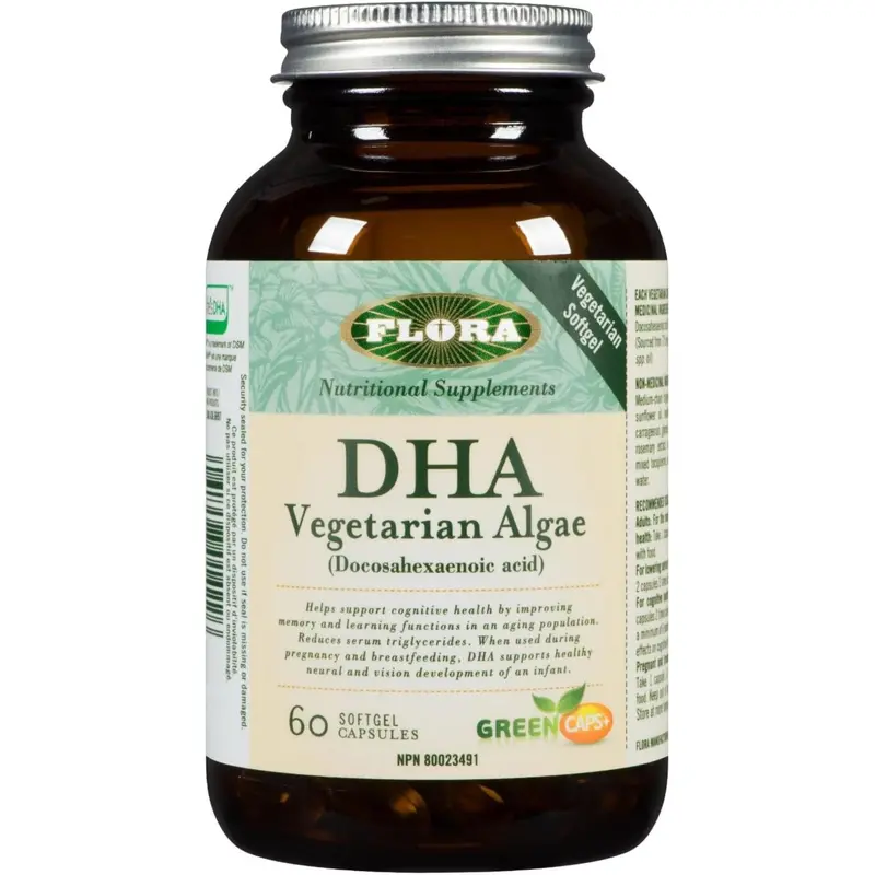 Flora Vegetarian Dha From Algal Oil – Omega-3 Supplement (60 Capsules) 1