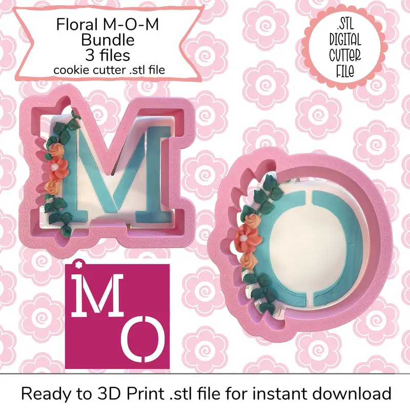 Floral Mom Cookie Cutter Digital Pack – Stl & Svg Files 1