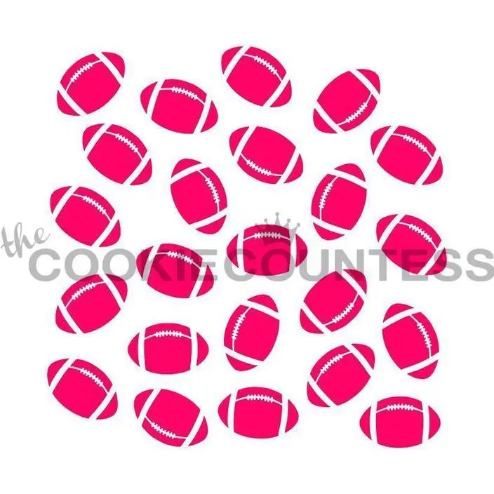 Flying Footballs Pattern Stencil For Cookies And Cakes 1