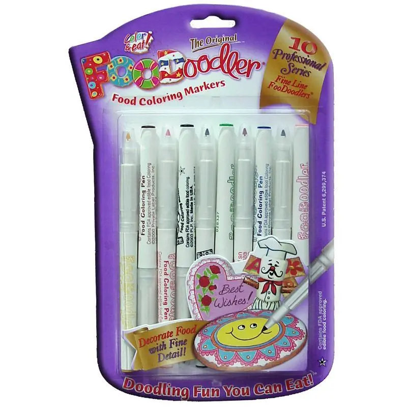 Foodoodler Fine-Tip Food Coloring Markers (10-Pack) 1