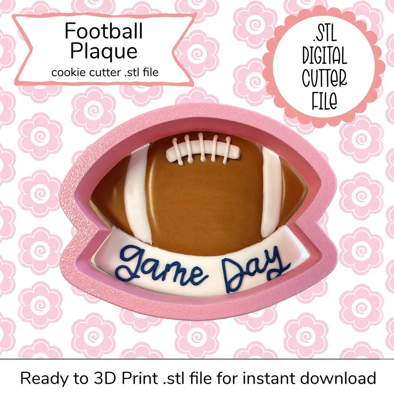 Football Commemorative Plaque Stl File – Printable 3D Cutter Design 1