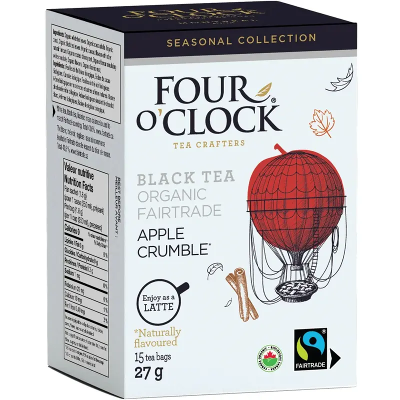 Four O’Clock Organic Fair Trade Apple Crumble Black Tea – 15 Tea Bags 1