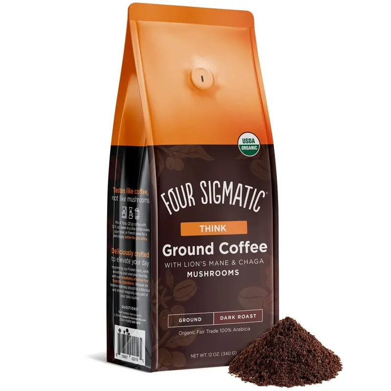 Four Sigmatic Lion’S Mane Mushroom Ground Coffee – 340G Focus-Enhancing Blend 1