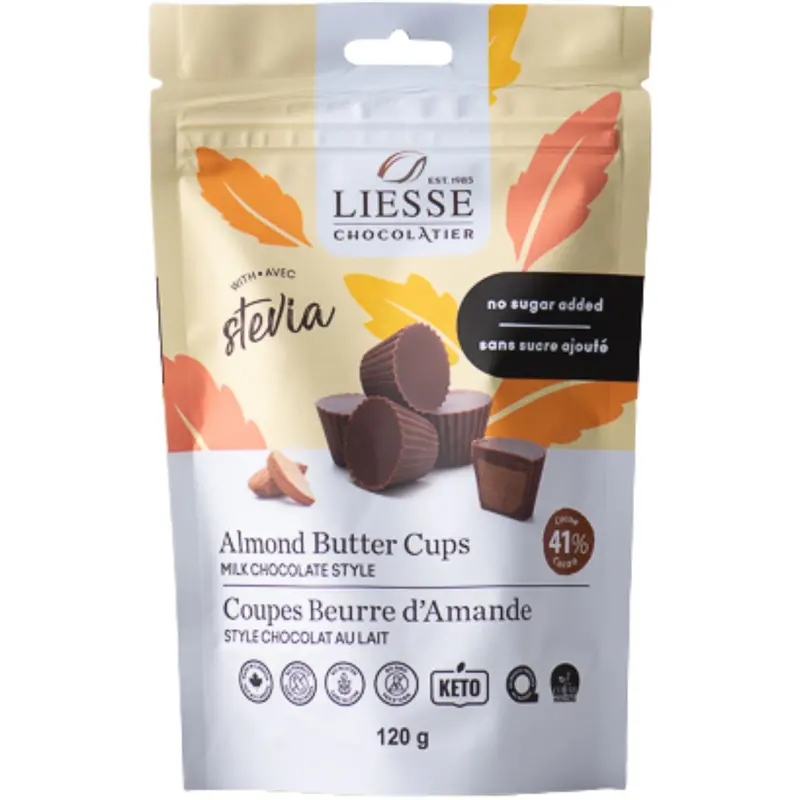 Galerie Au Chocolat Almond Butter Cups – Milk Chocolate Style, 120 G No-Sugar Treat 1
