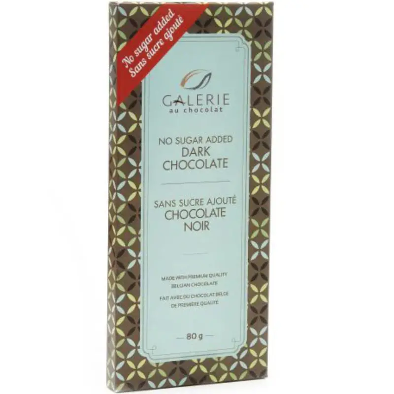 Galerie Au Chocolat No-Sugar Dark Chocolate Bar – 80 G Rich, Bitter-Sweet Indulgence 1