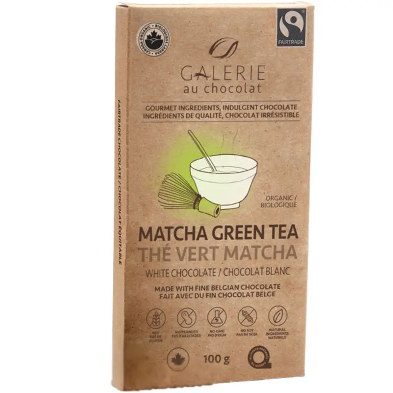 Galerie Au Chocolat White Chocolate Matcha Green Tea Bar – 100 G Fairtrade, Zen-Inspired Treat 1