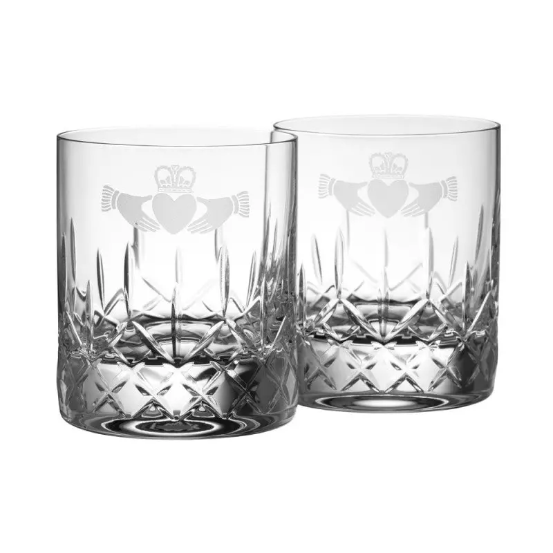 Galway Crystal Claddagh Double Old Fashioned Tumbler Set (2 Pcs) 1