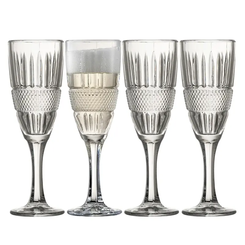 Galway Crystal Eyre Champagne Flute Set – Set Of 4 Refined Tall Stemware 1