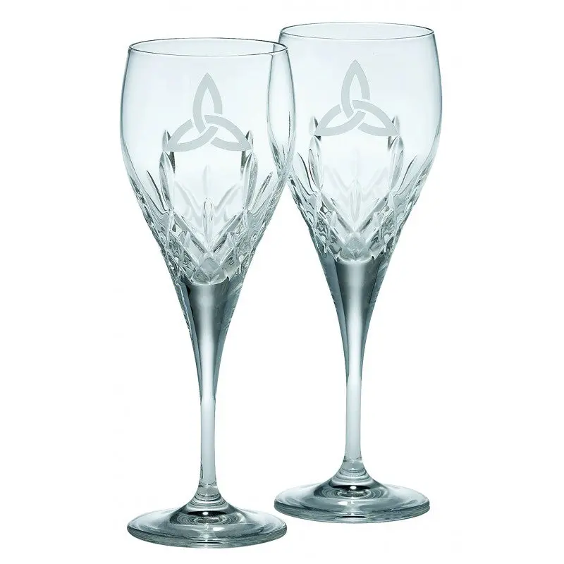 Galway Crystal Trinity Knot Red Wine Glasses – Pair 1