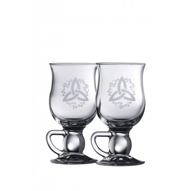 Galway Crystal Trinity Knot Shamrock Latte Set – Irish-Themed Glassware 1