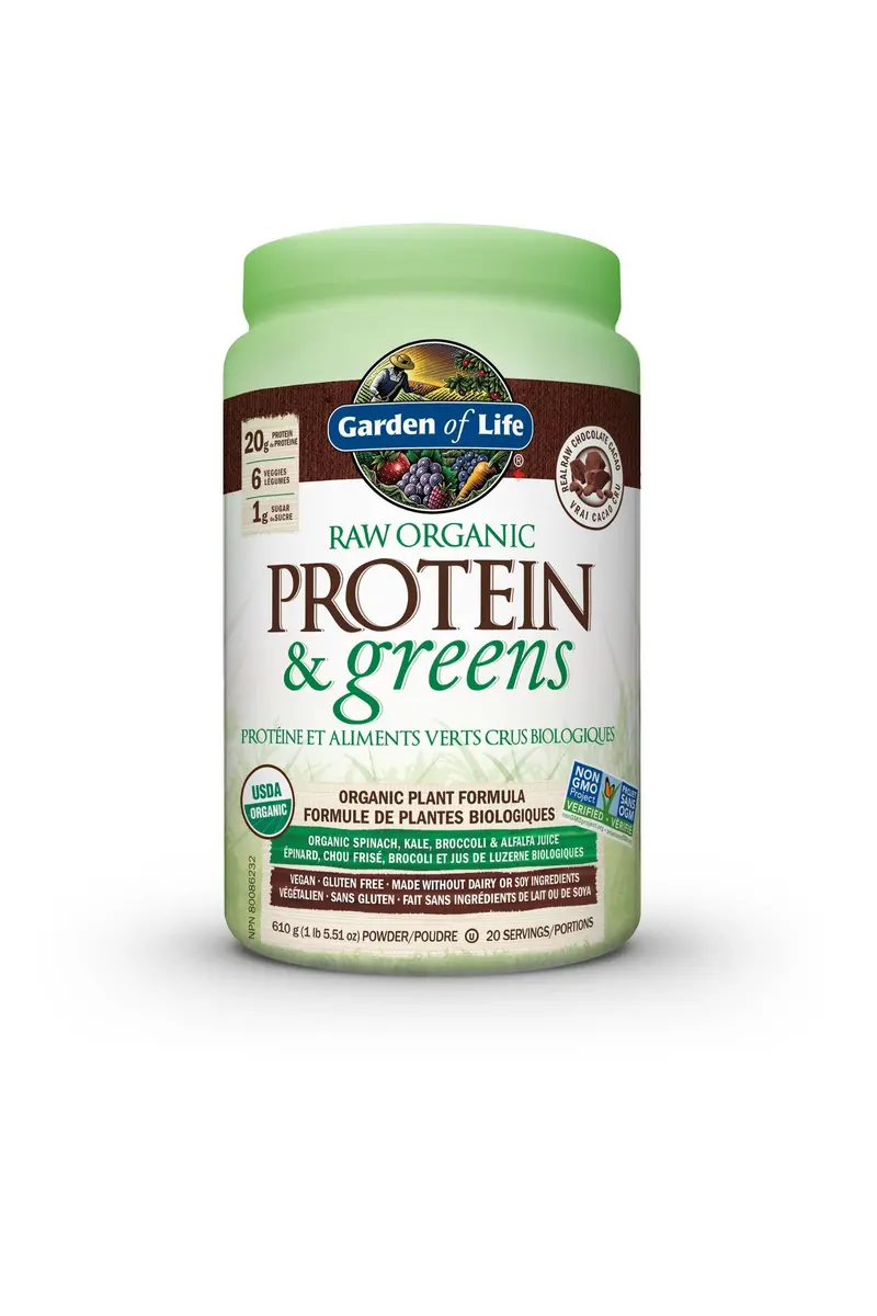 Garden Of Life Raw Chocolate Protein & Greens Powder – Plant-Based Nutrition (550G) 1