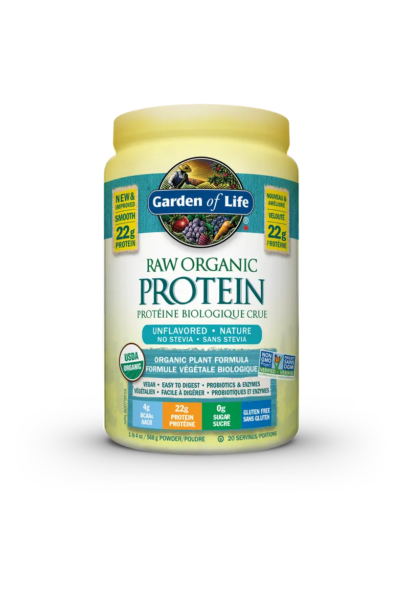 Garden Of Life Raw Organic Unflavored Plant Protein – 568 G, No Stevia 1