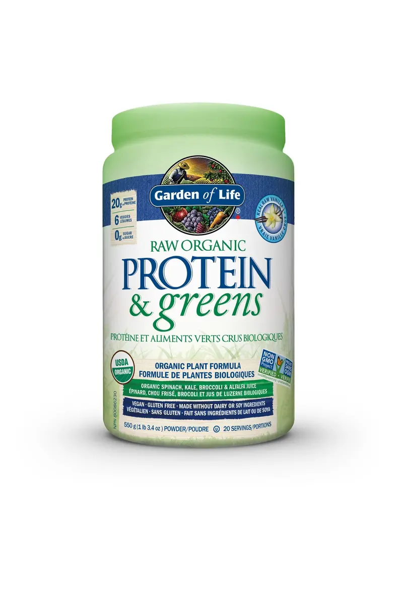 Garden Of Life Raw Vanilla Protein & Greens Powder – Organic Superfood Blend (548G) 1