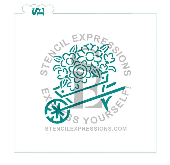 Garden Wheelbarrow Pick-Your-Own Stencil – Spring/Summer Themed Decorating Aid 1