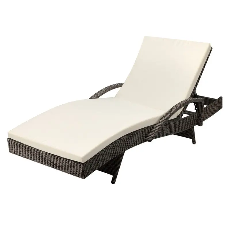 Gardeon Bedarra Grey Outdoor Lounge Chair With Adjustable Back & Reversible Arms 1