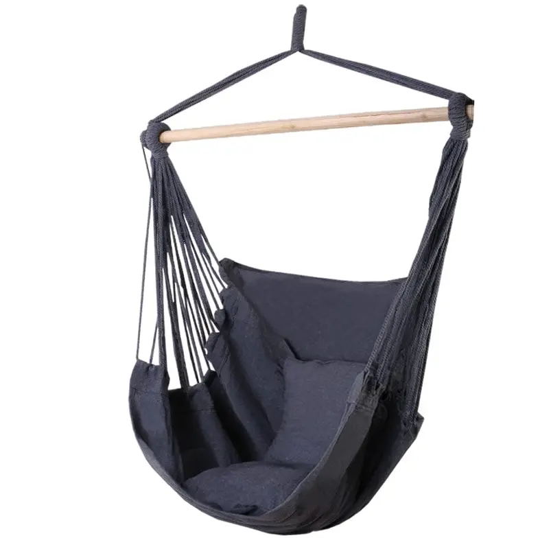 Gardeon Hammock-Style Swing Chair – Grey Wicker Pod With Plush Cushions 1