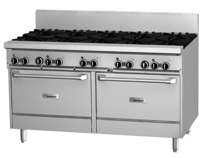 Garland Gfe60-10Cc 1500 Mm Commercial Range – 10 Burners, 2 Convection Ovens 1