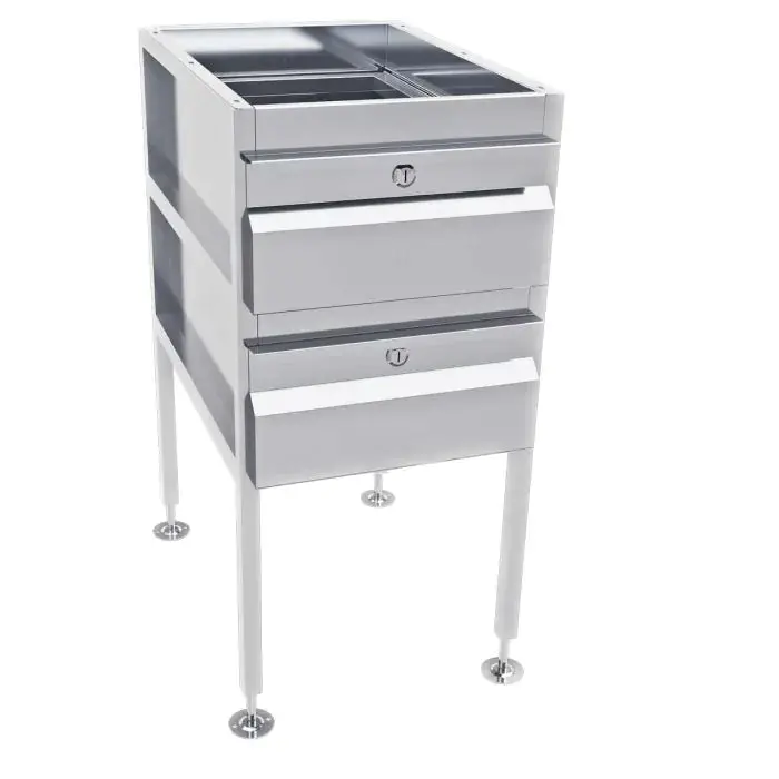 Gastronorm-Compatible Freestanding 2-Drawer Stainless Cabinet - Ab-2Draw-1G 1