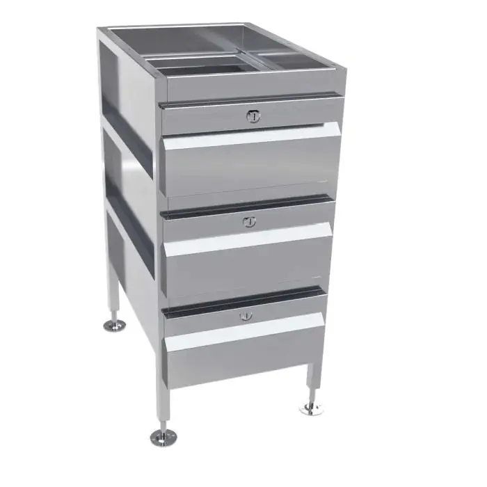 Gastronorm-Compatible Freestanding 3-Drawer Stainless Cabinet - Ab-3Draw-1G 1