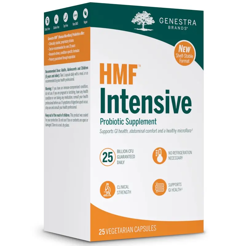 Genestra Hmf Intensive Probiotic – Clinically Studied Strains, 25 Capsules Shelf-Stable 1