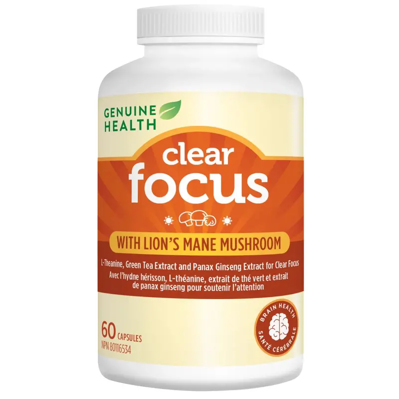Genuine Health Clear Focus Supplement With Lion’S Mane Mushroom – 60 Capsules 1