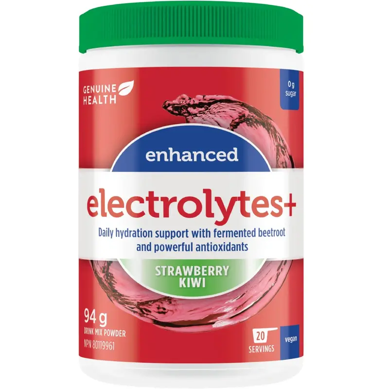 Genuine Health Enhanced Electrolytes+ Powder – Strawberry Kiwi Flavor, 94G 1