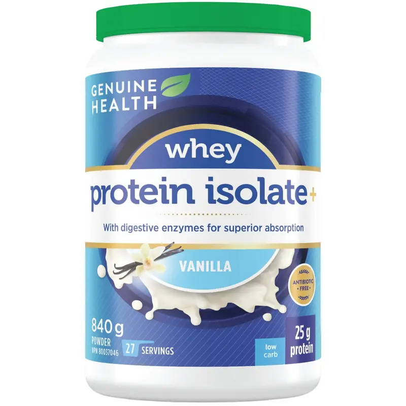 Genuine Health Whey Protein Isolate+ Vanilla – Pure, Grass-Fed Protein Powder (840 G) 1