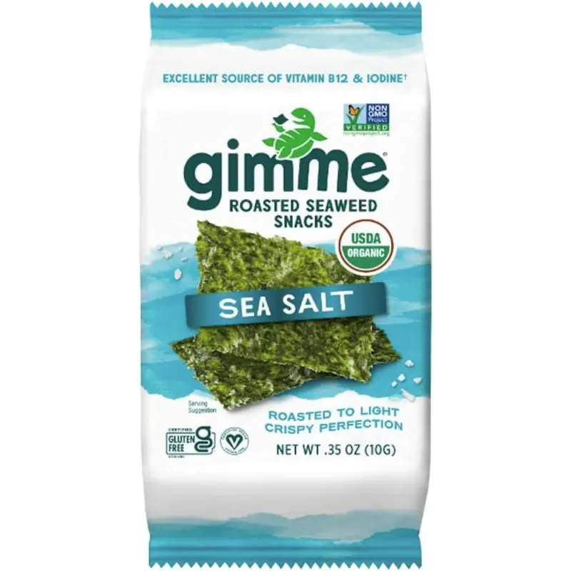 Gimme Organic Sea Salt Roasted Seaweed Snacks – Single-Serve, 10G 1