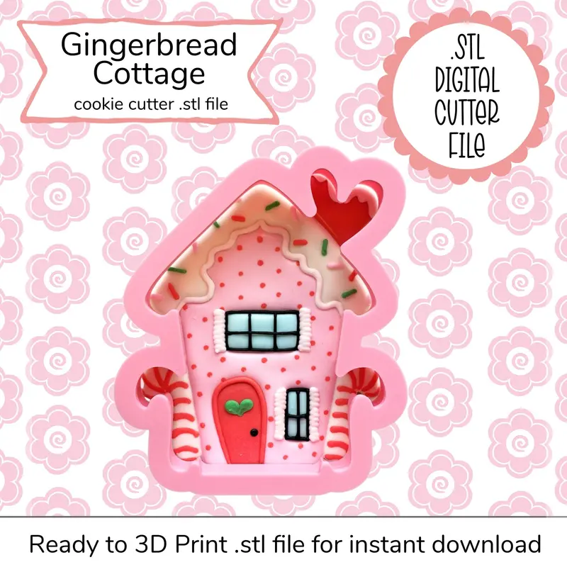Gingerbread House Cookie Cutter Stl – Printable 3D Digital Template 1