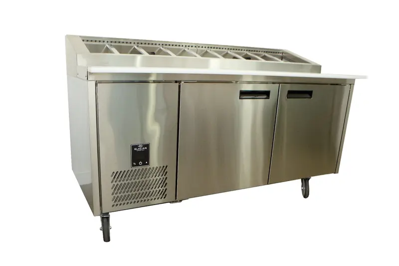 Glacian Triple-Door Pizza Prep Refrigerator 1