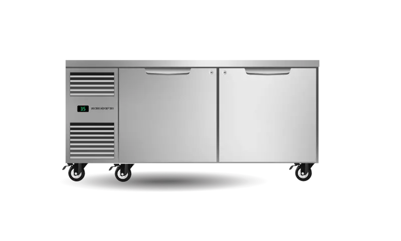 Gn2/1 Underbench Refrigerator With Dual Solid Doors 1