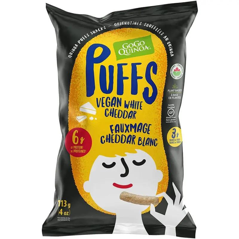 Gogo Quinoa Vegan White Cheddar Puffed Snacks (113G) 1