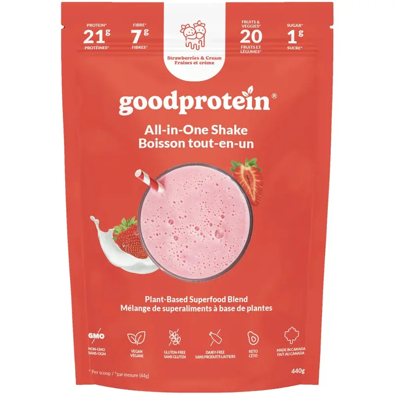 Goodprotein All-In-One Strawberries & Cream Protein Powder – 440 G 1