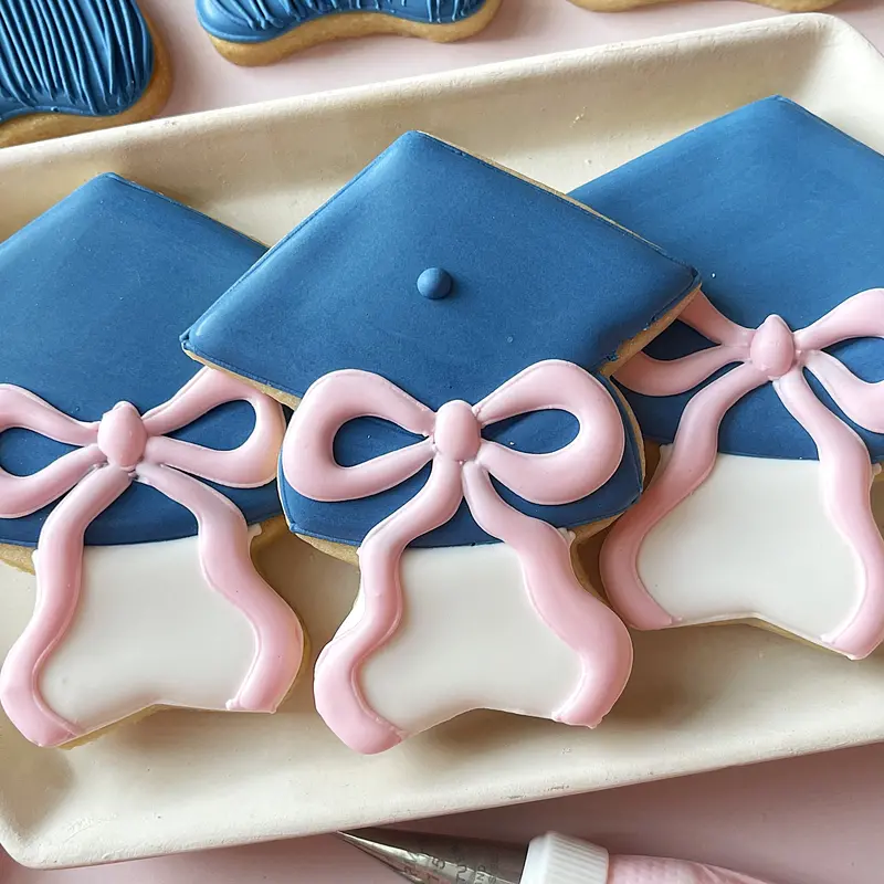 Grad Cap With Bow Accent Cookie Cutter 1