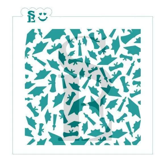 Graduation Cap And Gown Background Stencil For Commencement Treats 1