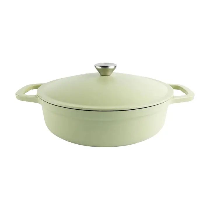 Grunwerg Commichef 28Cm Lightweight Cast Iron Shallow Casserole – Garden Green 1