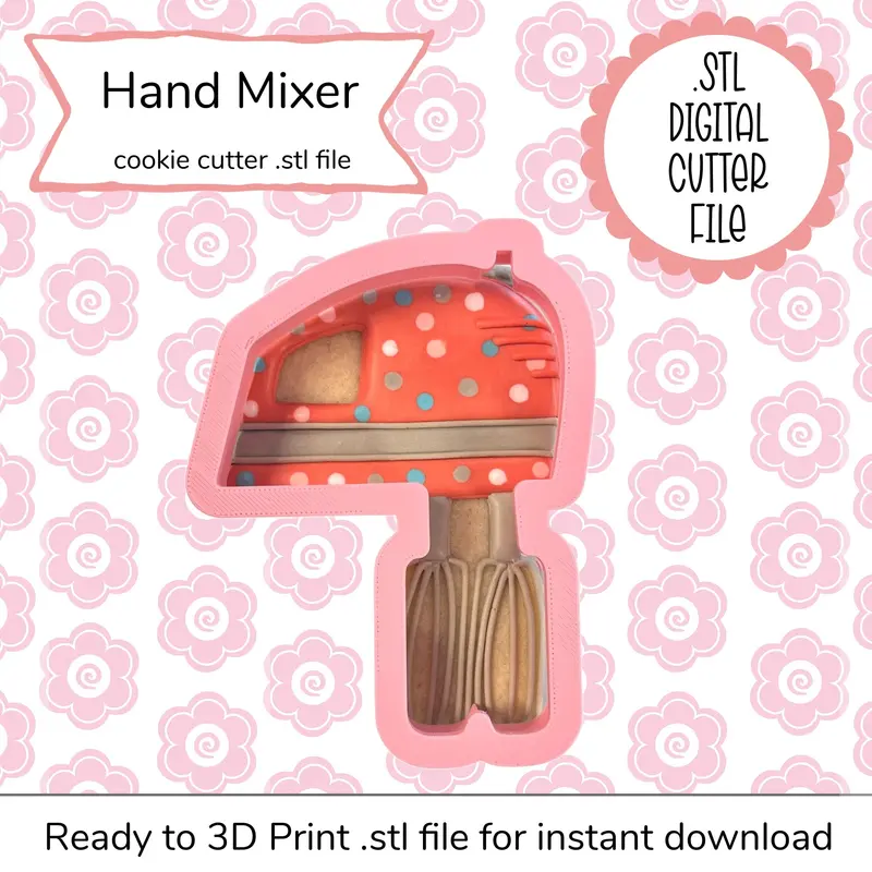 Hand Mixer Cookie Cutter Stl File – Digital Download 1