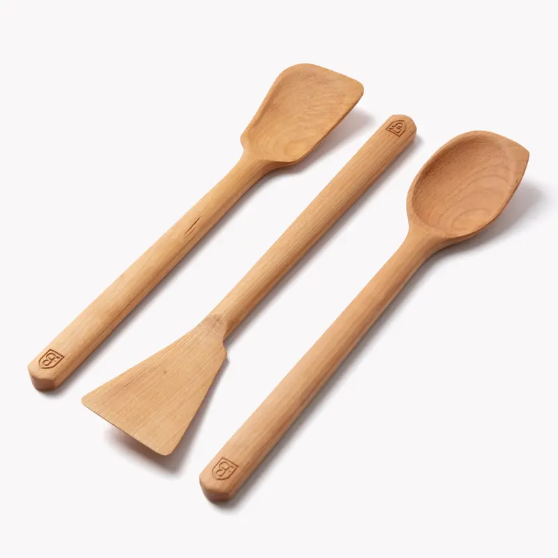 Handcrafted Cherry Wood Cooking Utensils Set 1