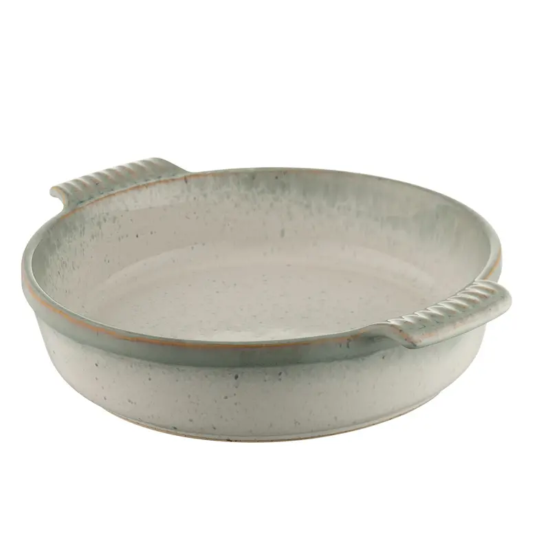 Handled Round Ceramic Baker – Belleek Tivoli (Model 7162) 1