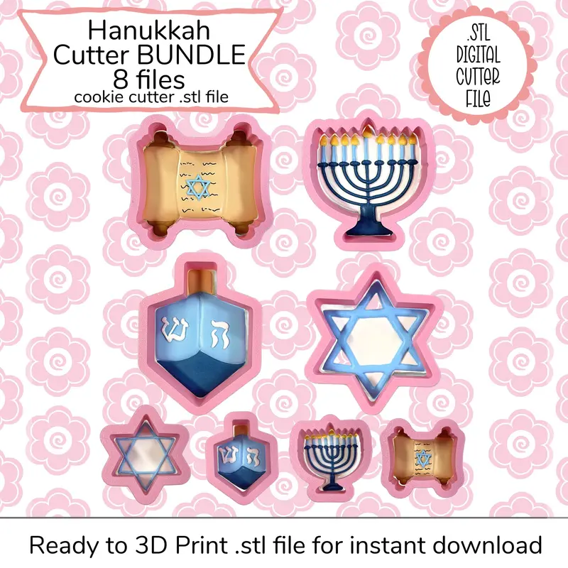 Hanukkah-Themed Cookie Cutter Bundle – Stl Digital Collection 1