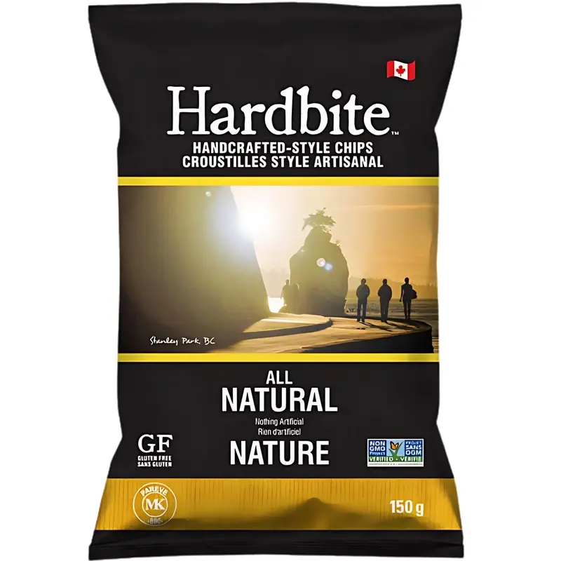 Hardbite All-Natural Classic Potato Chips – Simple Ingredients, 150G 1