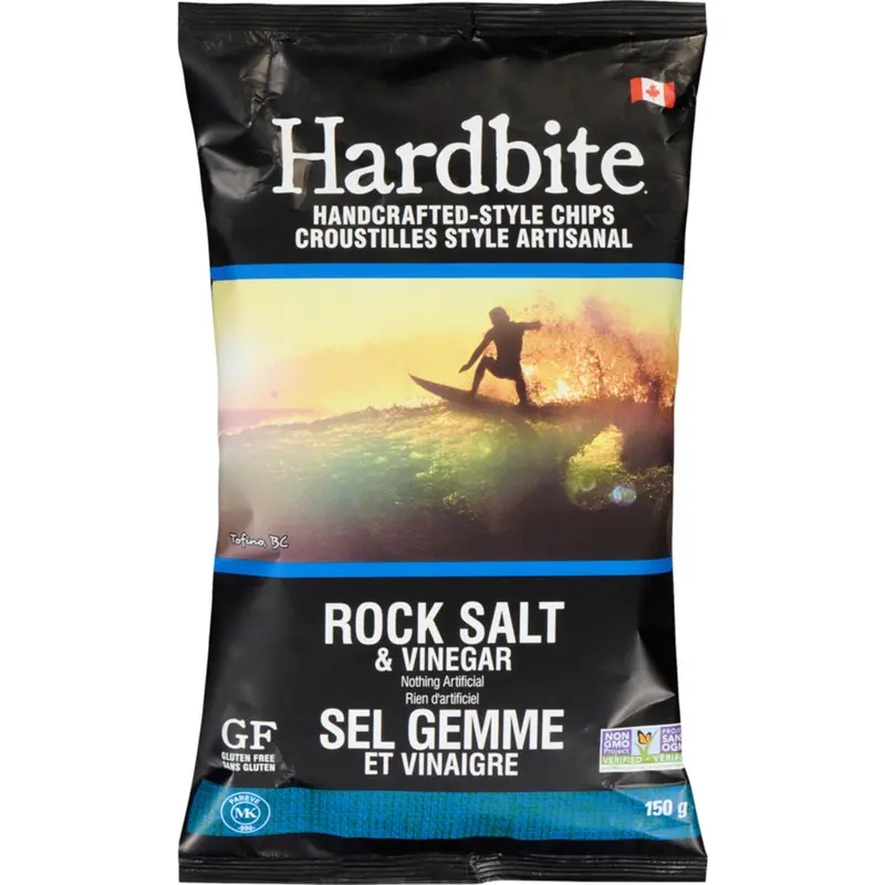 Hardbite Rock Salt & Vinegar Potato Chips – Artisan-Style, 150G 1