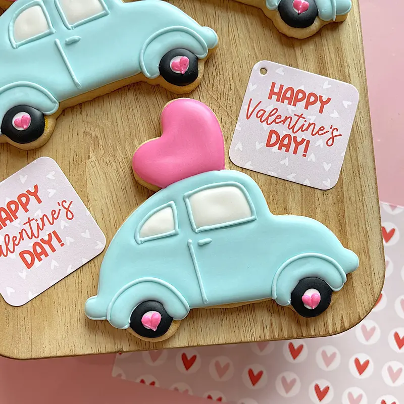 Heart-Adorned Car-Shaped Cookie Cutter For Festive Treats 1