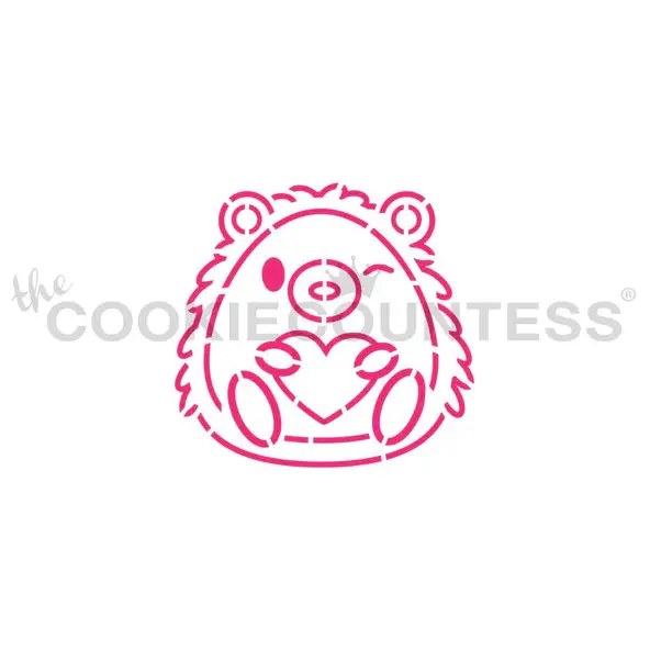 Hedgehog Holding Heart Paint-Your-Own Stencil 1