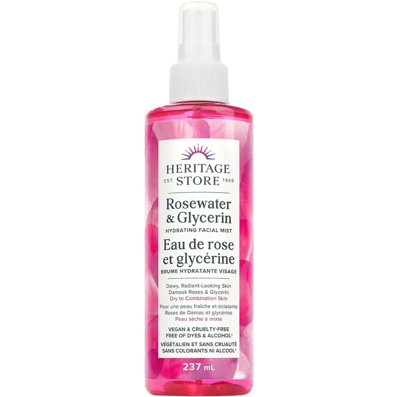 Heritage Store Rosewater & Glycerin Facial Mist – 237Ml Soothing Hydration Spray 1
