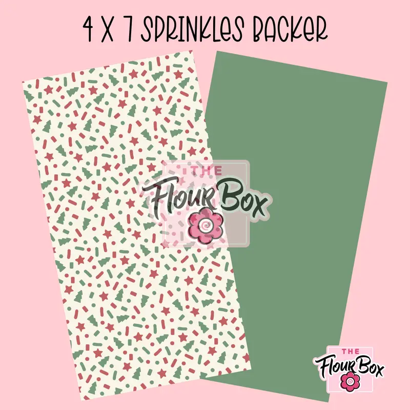 Holiday Sprinkle Cookie Box Backer – 4X7 Inch Rectangular Display Card (Pack Of 25) 1