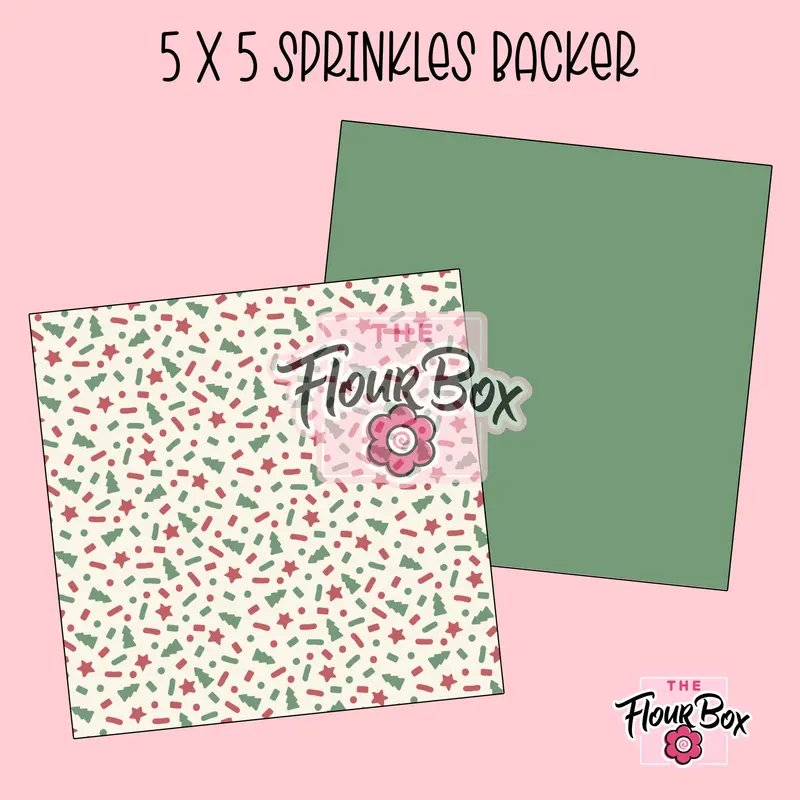 Holiday Sprinkle Cookie Box Backer – 5X5 Inch Square Display Card (Pack Of 25) 1